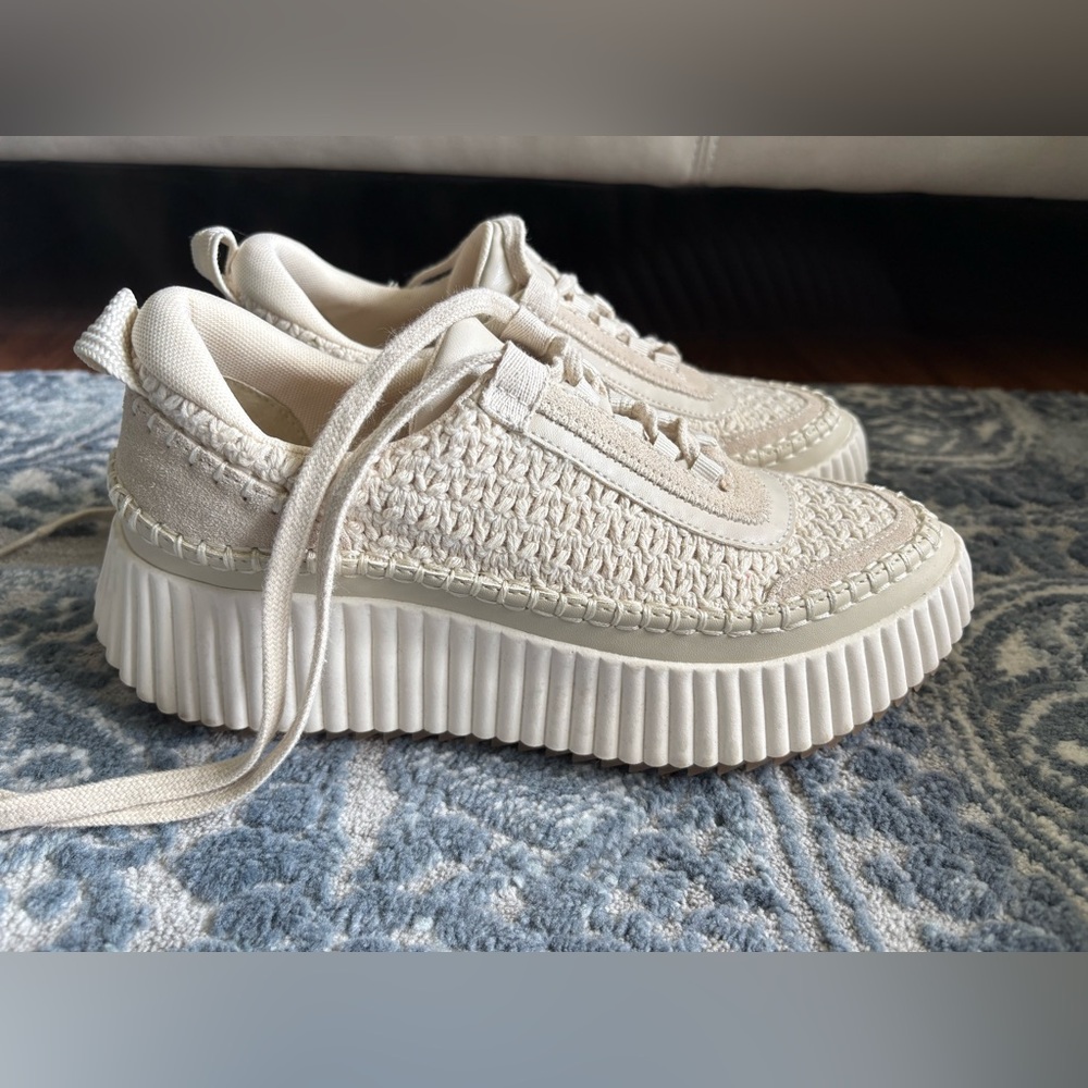 *SOLD* Dolce Vita Cream Textured Sneakers, size 8, practically NEW!
